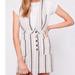 Free People Dresses | Free People Denim Striped Jumper/Size 10 | Color: Gray/White | Size: 10