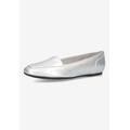 Wide Width Women's Thrill Pointed Toe Loafer by Easy Street in Silver (Size 8 W)