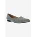 Wide Width Women's Flora Flat by Bellini in Light Grey Combo (Size 10 W)