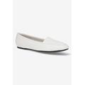 Wide Width Women's Thrill Pointed Toe Loafer by Easy Street in White (Size 7 1/2 W)