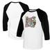 Youth Tiny Turnip White/Black San Francisco Giants Peace Love Baseball Raglan 3/4 Sleeve T-Shirt