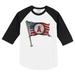 Infant Tiny Turnip White/Black Los Angeles Angels Baseball Flag Raglan 3/4 Sleeve T-Shirt