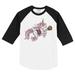 Toddler Tiny Turnip White/Black Cleveland Guardians Unicorn Raglan 3/4 Sleeve T-Shirt