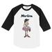 Infant Tiny Turnip White/Black Miami Marlins Babes Raglan 3/4 Sleeve T-Shirt