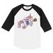 Toddler Tiny Turnip White/Black Texas Rangers Unicorn Raglan 3/4 Sleeve T-Shirt