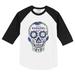 Infant Tiny Turnip White/Black Texas Rangers Sugar Skull Raglan 3/4 Sleeve T-Shirt