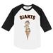Infant Tiny Turnip White/Black San Francisco Giants Triple Scoop Raglan 3/4 Sleeve T-Shirt