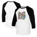 Women's Tiny Turnip White/Black New York Yankees Peace Love Baseball 3/4-Sleeve Raglan T-Shirt