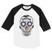 Infant Tiny Turnip White/Black Houston Astros Sugar Skull Raglan 3/4 Sleeve T-Shirt