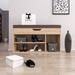 Latitude Run® Ora Shoe Storage Cabinet Polyester/Wood/Manufactured Wood in White/Brown | 20.08 H x 40.83 W x 12.6 D in | Wayfair