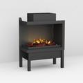 muenkel design wall fire electronic PRO FL 800 [Opti-myst Elektrokamineinsatz Wandeinbau]: Glas halbhoch, umlaufend - ohne Dekoholz - Mit Heizung - Tank