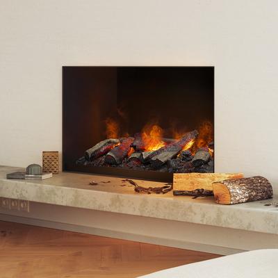 muenkel design wall fire electronic PRO [Opti-myst Elektrokamineinsatz Wandeinbau]: 800 mm - mit Dekoholz - 2.000 Watt Heizleistung - Wasserleitung
