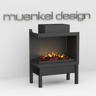 muenkel design wall fire electronic PRO FL 800 [Opti-myst Elektrokamineinsatz Wandeinbau]: Glasscheibe links - ohne Deko