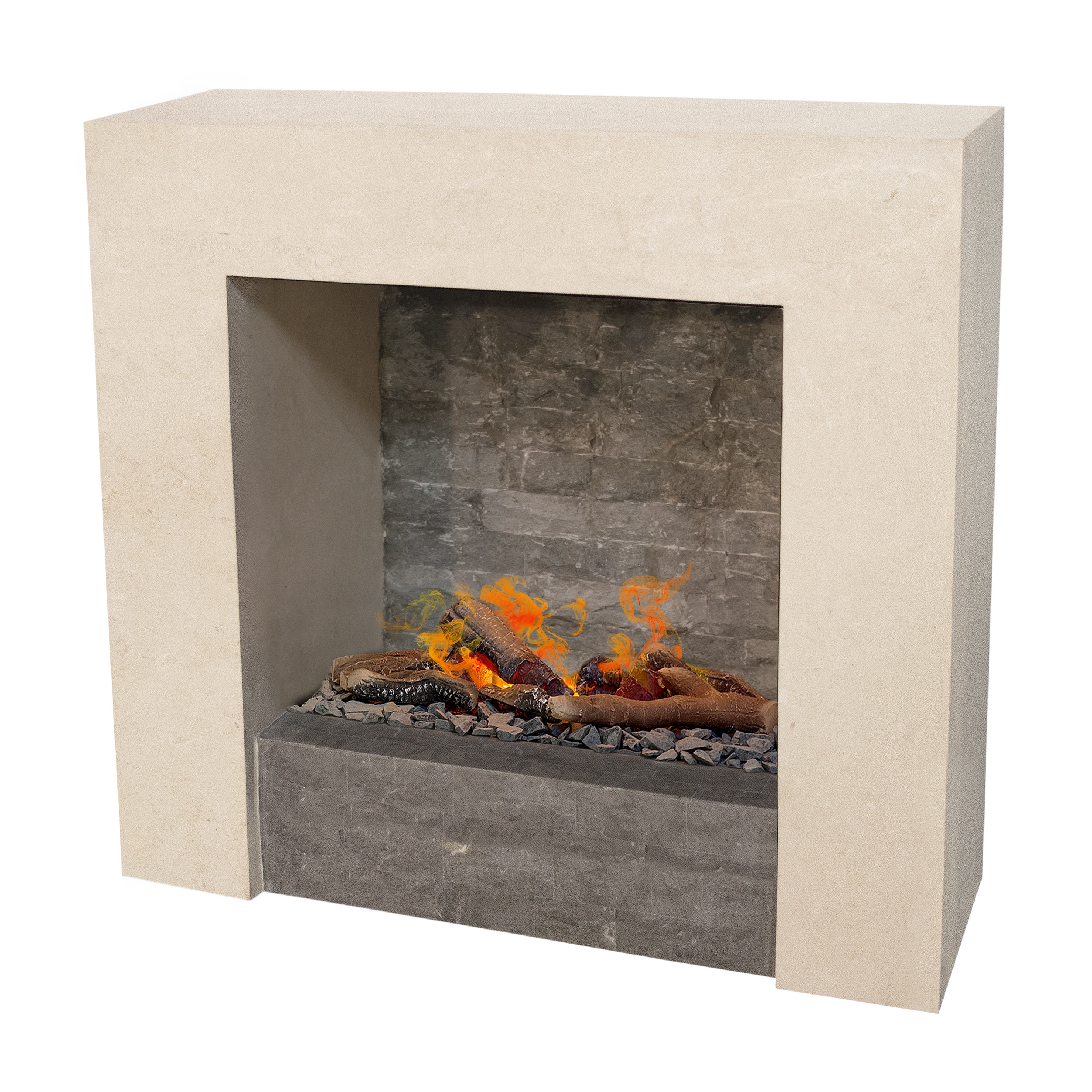 Xaralyn Milos Opti-myst Elektrokamin: Dekoholz mit Stehrost (gerade)