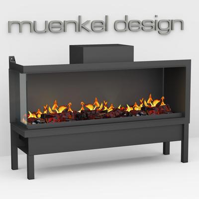 muenkel design wall fire electronic PRO FL 1610 [Opti-myst Elektrokamineinsatz Wandeinbau]: Glasscheibe links - ohne Dek