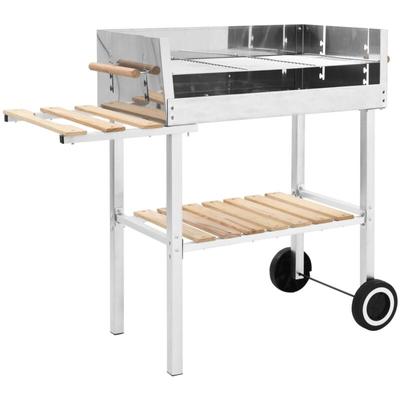 Vidaxl - xxl Holzkohlegrill Grillwagen mit 2 Regalen Edelstahl