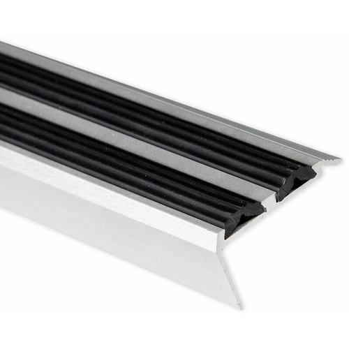 Treppenkantenprofil mit Doppel-Gummieinlage Power Grip Länge: 100 cm Selbstklebend Schwarz