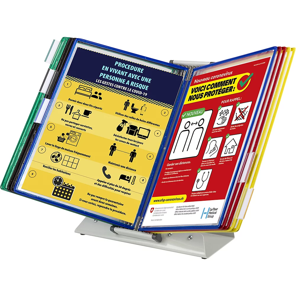 Support de table antibactérien pour pochettes transparentes Tarifold