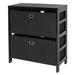 Torino 3-Pc Storage Shelf with 2 Foldable Fabric Baskets, Espresso and Black - 25.2 x 11.22 x 29.21 inches