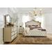 Justine Ivory and Camel 3-piece Bedroom Set with 2 Nightstands