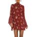 Free People Dresses | Free People Womens Red Tate Tunic Vintage Combo Floral Bell Sleeve Mini Short M | Color: Red | Size: M