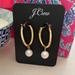 J. Crew Jewelry | J.Crew Twist Pave’ Pearl Drop Earrings Nwt Os Pearl | Color: Gold/White | Size: Os