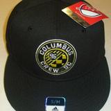 Adidas Accessories | Columbus Crew Mls Soccer All Black Adidas Stretch Fit Fitted Hat Sz Small/Medium | Color: Black | Size: S/M