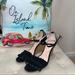 Kate Spade Shoes | Kate Spade Black Leather Open Toe Ankle Wedge Heels Size 6.5m | Color: Black | Size: 6.5
