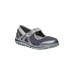 Wide Width Women's Onalee Flat by Propet in Blue Silver (Size 12 W)