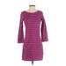 Jack Wills Casual Dress - Shift: Pink Stripes Dresses - Women's Size 4
