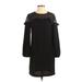 Ann Taylor LOFT Casual Dress - Shift: Black Solid Dresses - Women's Size 2
