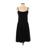 Ann Taylor LOFT Casual Dress - A-Line Scoop Neck Sleeveless: Black Solid Dresses - Women's Size X-Small