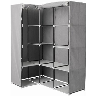 Eck-kleiderschrank stoff grau - 5five Image