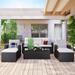 6-piece All-Weather Wicker PE Rattan Patio Outdoor Dining Conversation Sectional Set