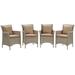 Conduit Outdoor Patio Wicker Rattan Dining Armchair Set of 4 - N/A