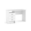 Bureau linéaire à 3 tiroirs effet bois blanc