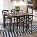 5-Piece Industrial Wooden Dining Set with Metal Frame and 4 Chairs