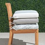 Knife-edge Outdoor Chair Cushion - Frida Leaf Seaglass, 17"W x 17"D - Frontgate