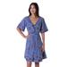 Garden Bliss,'Floral Printed Cotton Tunic-Style Dress in Cerulean'