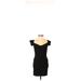 Pins and Needles Cocktail Dress - Midi V Neck Sleeveless: Black Solid Dresses - Women's Size X-Small