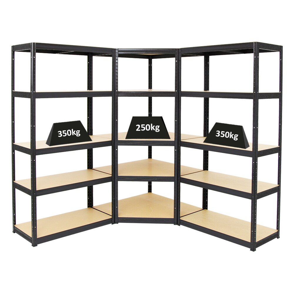 Proregal Mega Deal 1x Eckregal + 2x Schwerlastregal Slim Elephant S, Schwarz Image