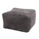 Pouf carré en tissu velours cotelé gris anthracite