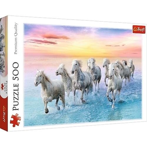 Trefl Puzzle 500 - Galoppierende Weiße Pferde (Puzzle)