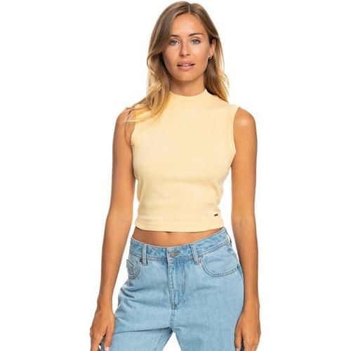 ROXY Damen Rippstrick Top mit Stehkragen Spring Muse, Größe S in Grau