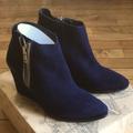 Free People Shoes | Free People “Orlanda” Wedge Bootie | Color: Black/Blue | Size: 38