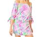 Lilly Pulitzer Dresses | Lilly Pulitzer Lana Off The Shoulder Skort Romper- S | Color: Blue/Pink | Size: S