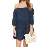 Free People Dresses | Free People Candy Shop Off-The-Shoulder Lacer Trim Dress | Color: Blue | Size: Xs