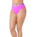 Plus Size Women's High Waist Cheeky Bikini Brief by Swimsuits For All in Bright Purple Floral (Size 8)