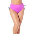 Plus Size Women's Bow High Waist Brief by Swimsuits For All in Pink Boho Paisley (Size 16)