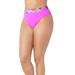 Plus Size Women's High Waist Cheeky Bikini Brief by Swimsuits For All in Bright Purple Floral (Size 10)